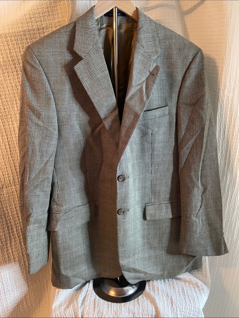 Men's Plaid Blazer - Gray Brown | size 41R | union made | dry clean only | EUC